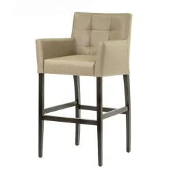 BarMatiz Tabouret de bar avec dossier matelassé et accoudoirs
