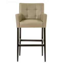 BarMatiz Tabouret de bar avec dossier matelassé et accoudoirs