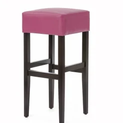 BarMax Tabouret de bar sans dossier en synthétique et bois