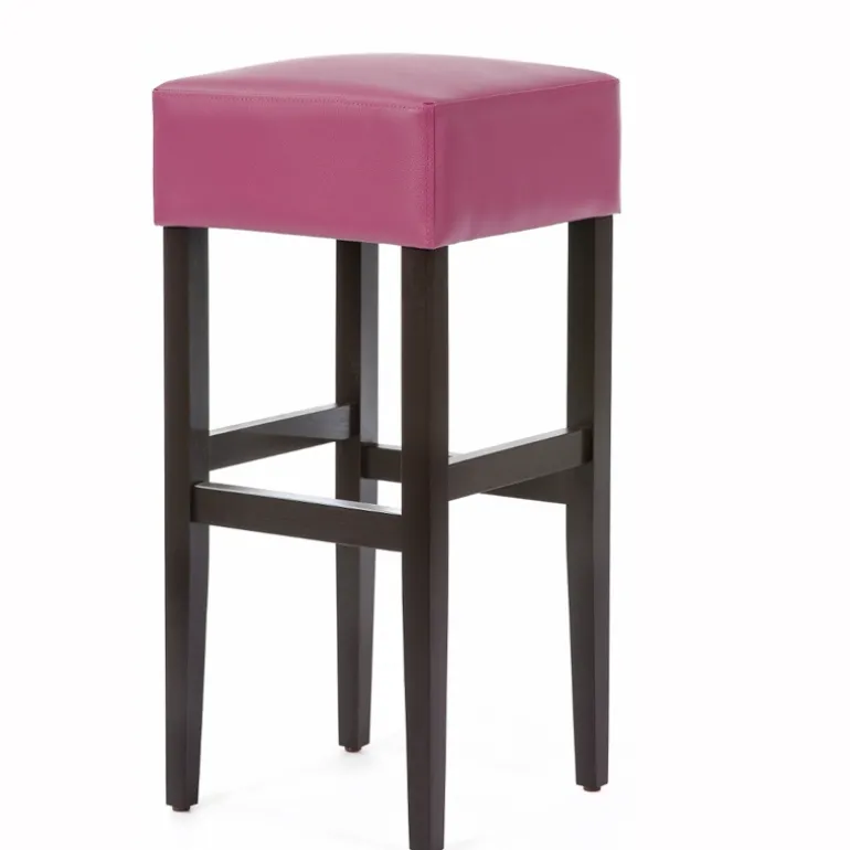 BarMax Tabouret de bar sans dossier en synthétique et bois