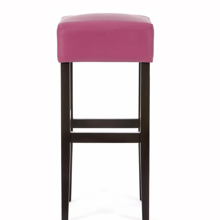 BarMax Tabouret de bar sans dossier en synthétique et bois