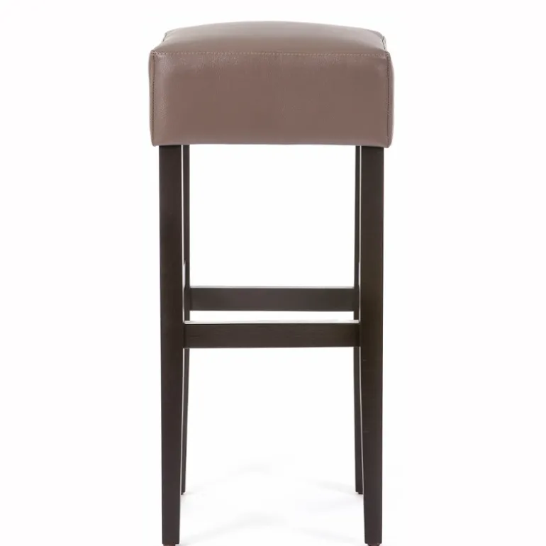 BarMax Tabouret de bar sans dossier en synthétique et bois