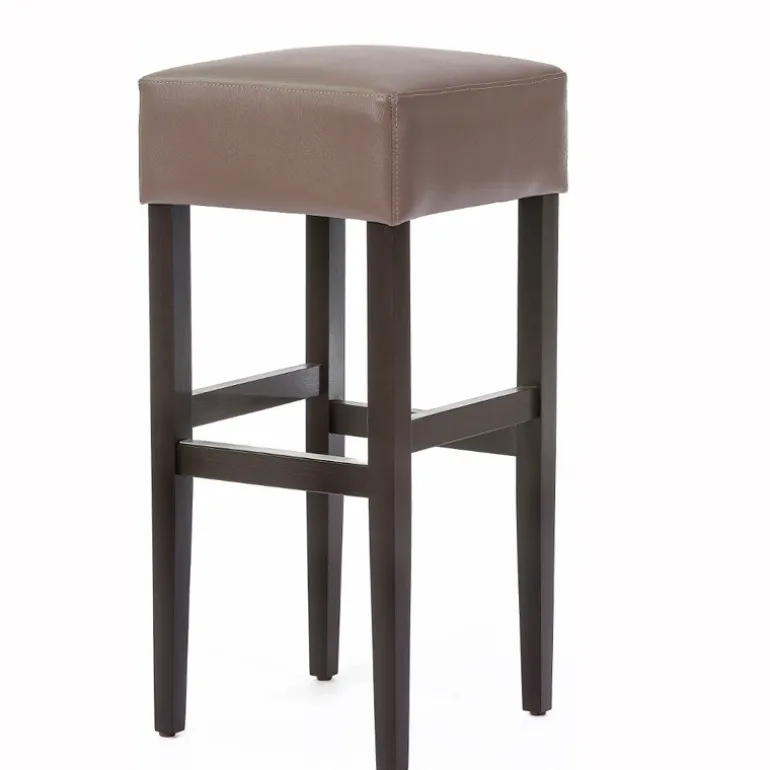 BarMax Tabouret de bar sans dossier en synthétique et bois