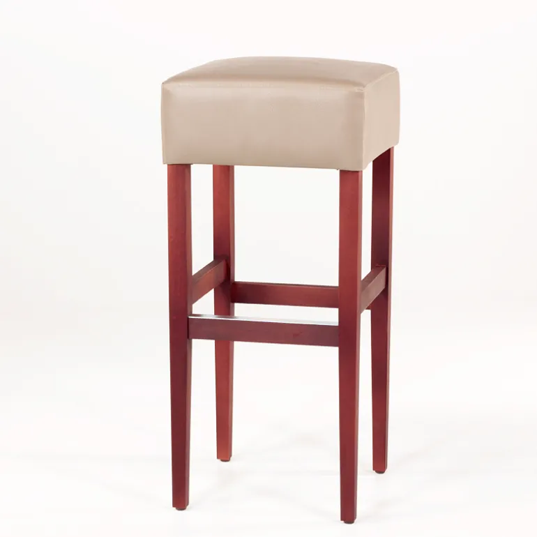 BarMax Tabouret de bar sans dossier en synthétique et bois