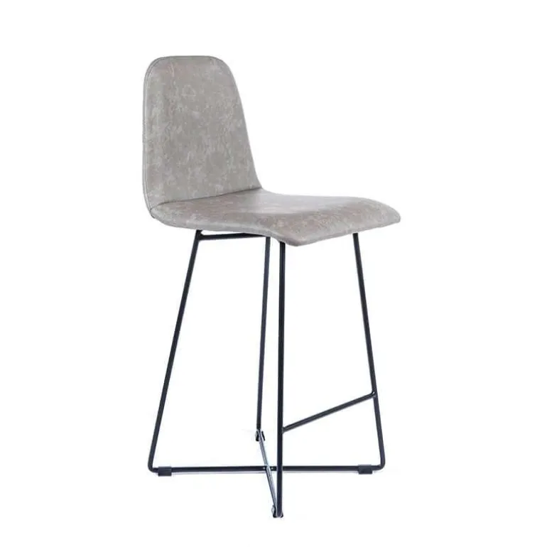 BarPandora diamant Tabouret snack design rembourré avec pieds filaires en métal noir