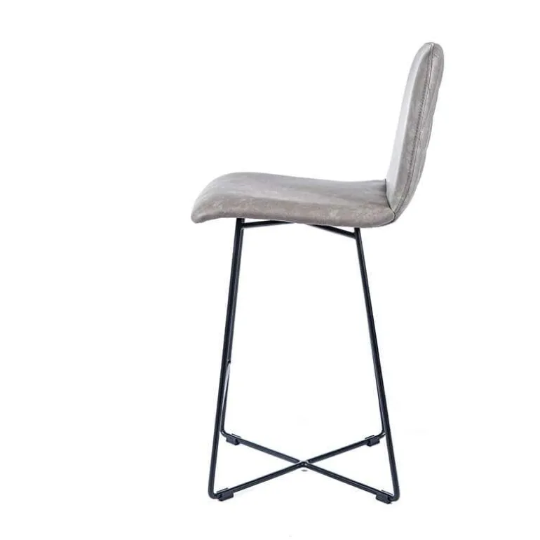 BarPandora diamant Tabouret snack design rembourré avec pieds filaires en métal noir