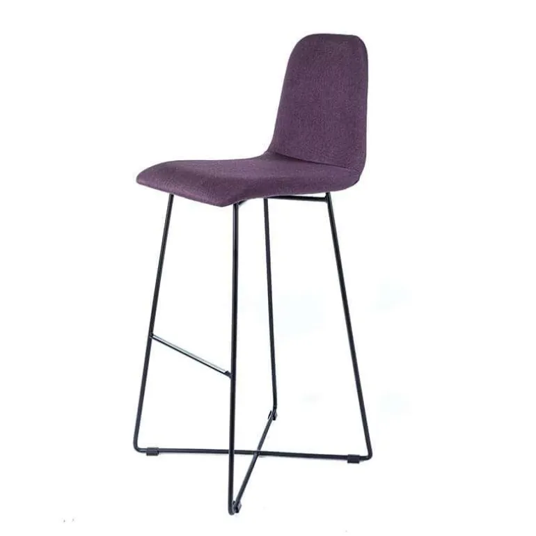 BarPandora Tabouret de bar design en tissu avec pieds filaires en métal