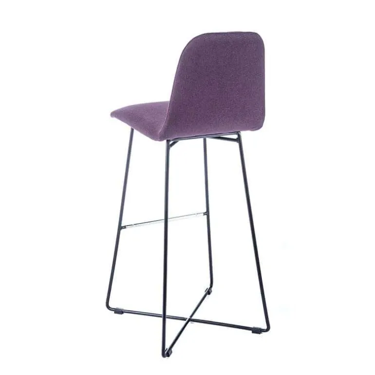 BarPandora Tabouret de bar design en tissu avec pieds filaires en métal