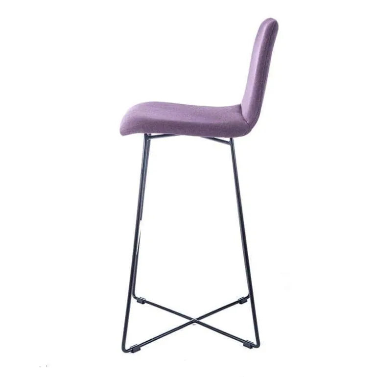 BarPandora Tabouret de bar design en tissu avec pieds filaires en métal