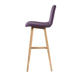 BarPandora Tabouret de bar scandinave tissu avec pieds bois