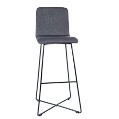 BarPlaza Tabouret de bar scandinave en tissu avec pieds filaires en métal