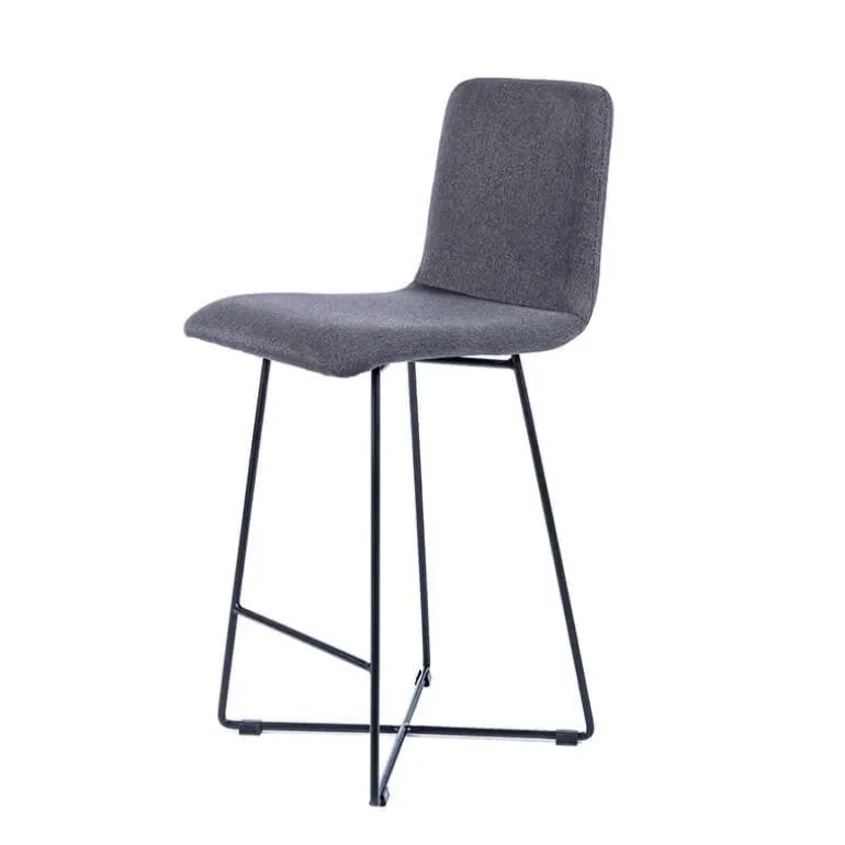 BarPlaza Tabouret hauteur 65 cm scandinave en tissu avec pieds filaires en métal