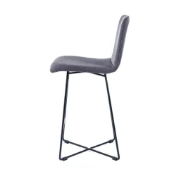 BarPlaza Tabouret hauteur 65 cm scandinave en tissu avec pieds filaires en métal
