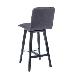 BarPlaza Tabouret snack style scandinave en tissu et pieds bois