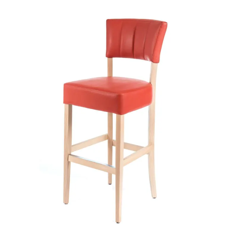 BarSteffi 2 Tabouret snack matelassé en bois et synthétique