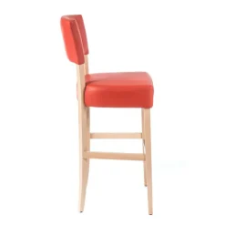 BarSteffi 2 Tabouret snack matelassé en bois et synthétique