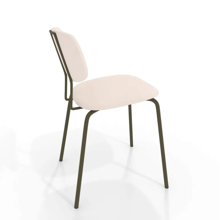 Bistro Chaise inspiration vintage en simili avec pieds en métal