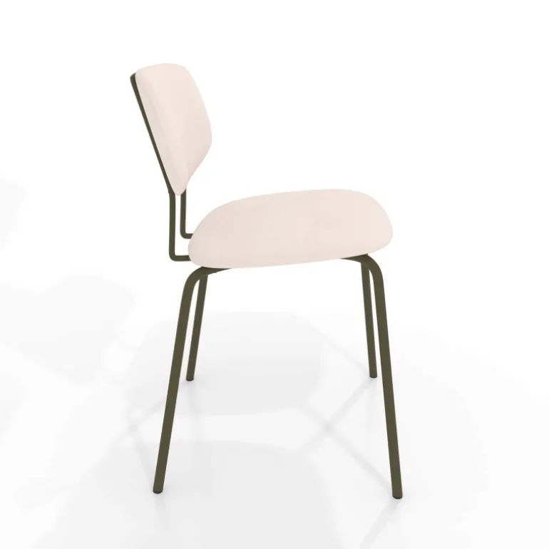 Bistro Chaise inspiration vintage en simili avec pieds en métal