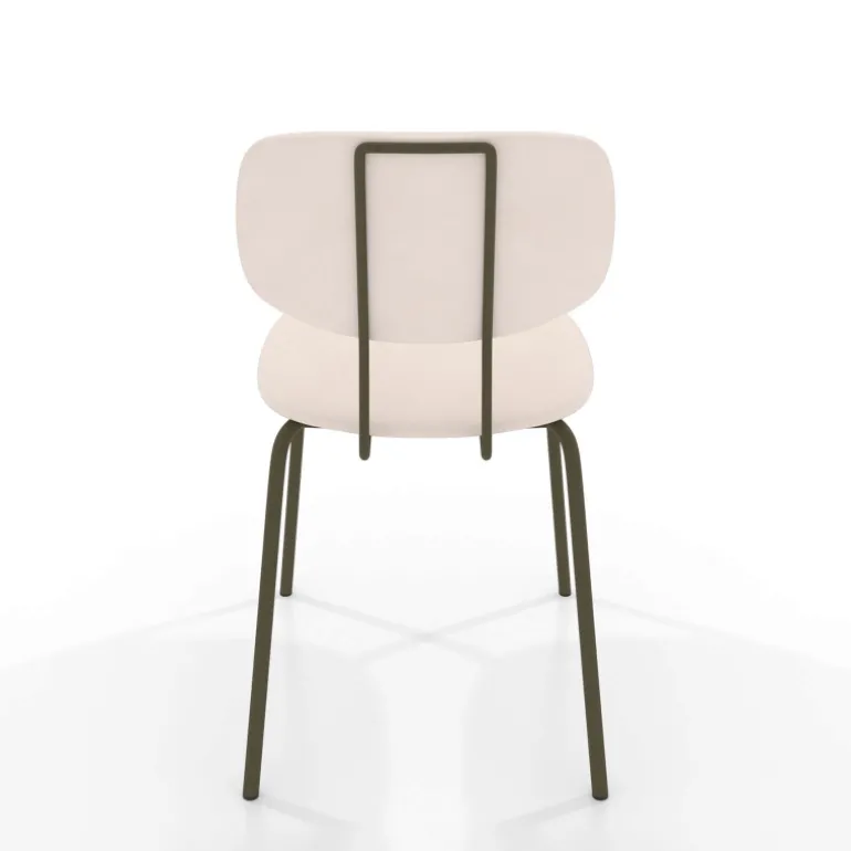 Bistro Chaise inspiration vintage en simili avec pieds en métal