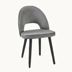 Bistrot Chaise cosy avec dossier ajouré en tissu et pieds bois