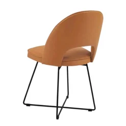 Bistrot Chaise cosy en tissu dossier ajouré avec pieds design