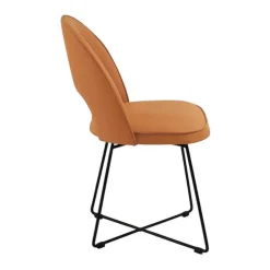 Bistrot Chaise cosy en tissu dossier ajouré avec pieds design