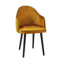 Bistrot Fauteuil confortable en tissu et pieds bois