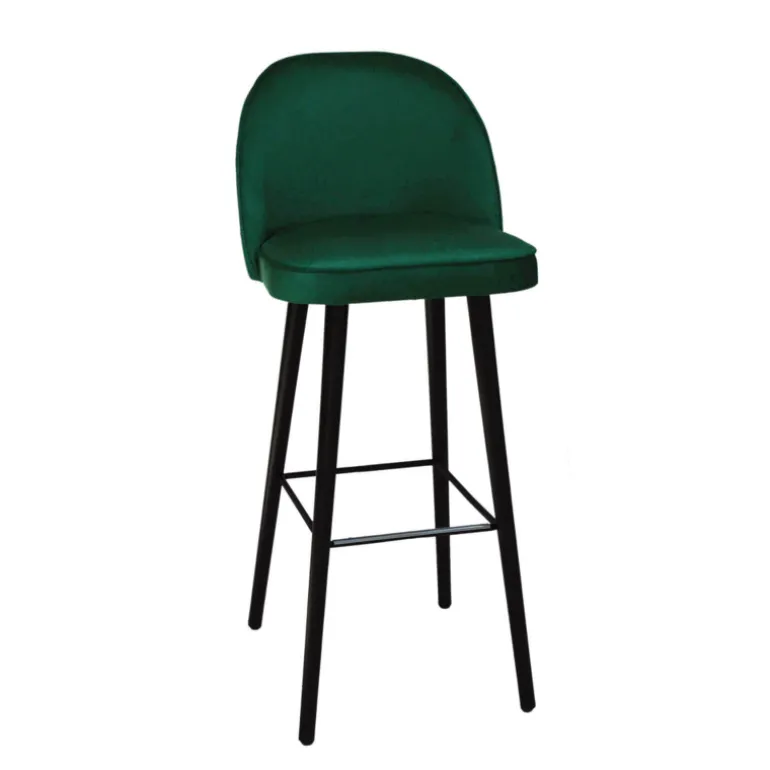 Bistrot Tabouret de bar en tissu avec pieds en bois