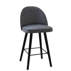 Bistrot Tabouret snack confortable en tissu avec pieds en bois