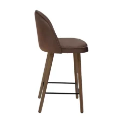 Bistrot Tabouret snack confortable en tissu avec pieds en bois