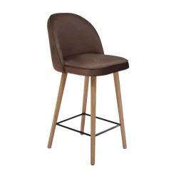 Bistrot Tabouret snack confortable en tissu avec pieds en bois