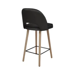 Bistrot Tabouret snack en tissu dossier ajouré avec pieds en bois