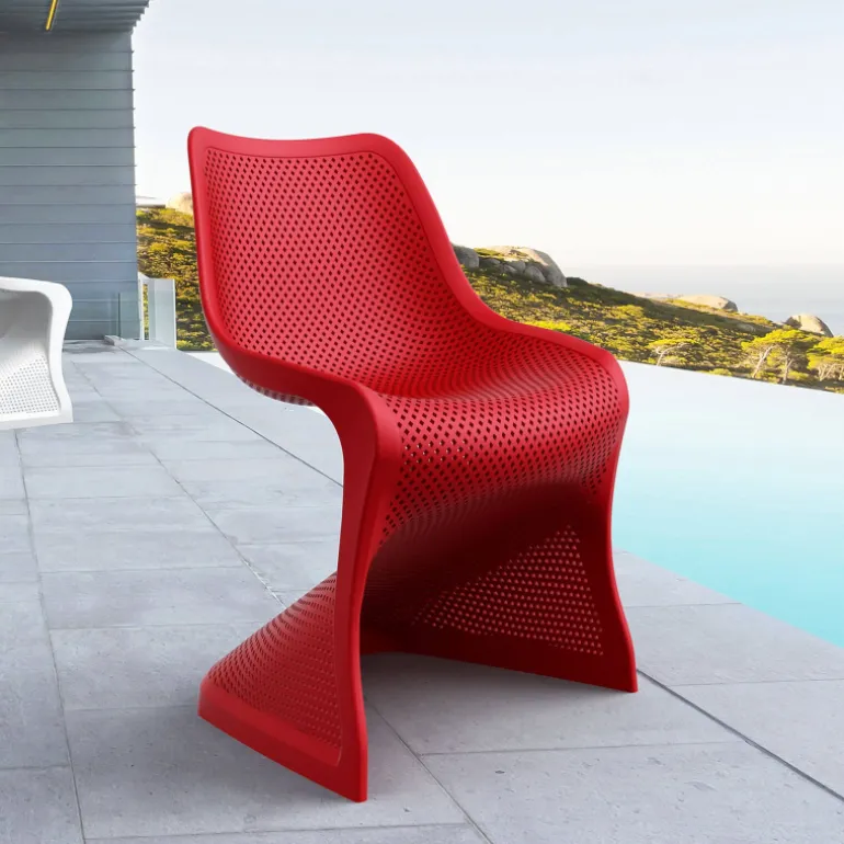 Bloom Chaise de jardin design ajourée en polypropylène