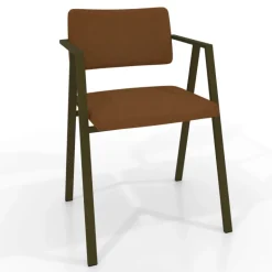 Bormio Chaise design en simili avec accoudoirs et pieds en métal