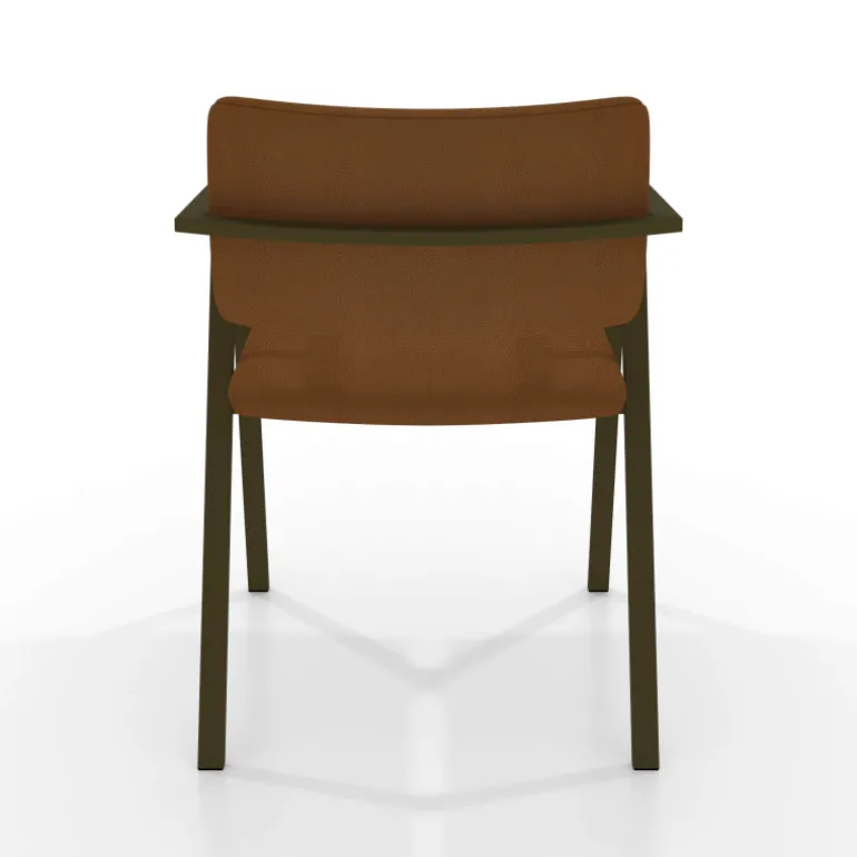 Bormio Chaise design en simili avec accoudoirs et pieds en métal