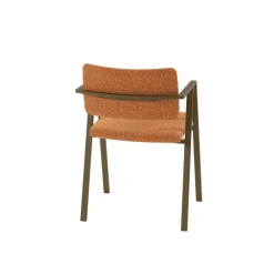 Bormio Chaise design en tissu avec accoudoirs et pieds en métal