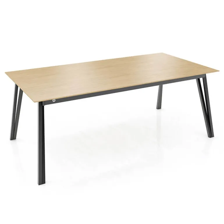 Brest Mobitec® Table en bois massif avec pieds en métal forme épingle
