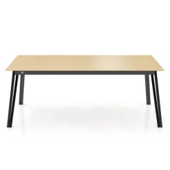 Brest Mobitec® Table en bois massif avec pieds en métal forme épingle
