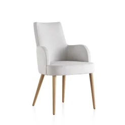 Brisa Bridge Fauteuil confortable en tissu et pieds bois