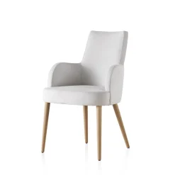 Brisa Bridge Fauteuil confortable en tissu et pieds bois