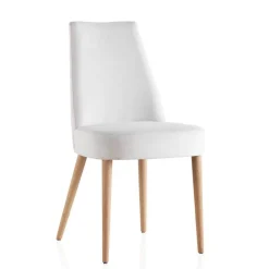 Brisa Chaise confortable en tissu pieds bois