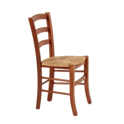 Brocéliande Chaise de cuisine rustique en bois massif et paille