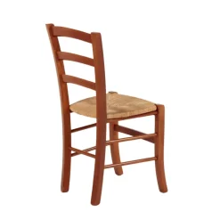 Brocéliande Chaise de cuisine rustique en bois massif et paille