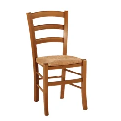 Brocéliande Chaise de cuisine rustique en bois massif et paille