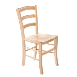 Brocéliande Chaise de cuisine rustique en bois massif avec assise bois