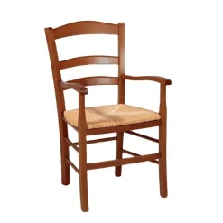 Brocéliande Fauteuil en bois rustique et paille