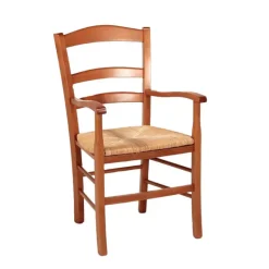 Brocéliande Fauteuil en bois rustique et paille