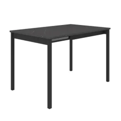 Cabrio Table snack carrée extensible en stratifié avec pieds en métal