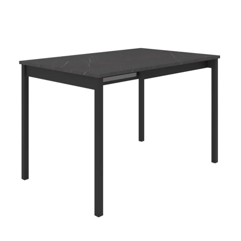Cabrio Table snack carrée extensible en stratifié avec pieds en métal