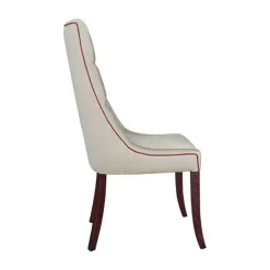 Carol Chaise matelassée en tissu pieds bois